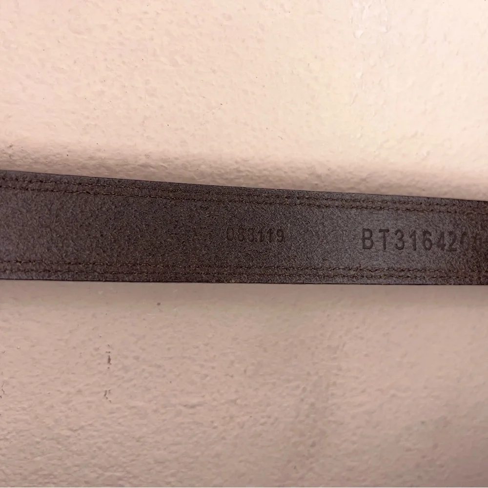 Y2K Vintage Fossil Medium Mens Brown Leather Belt Brass Buckle Classic